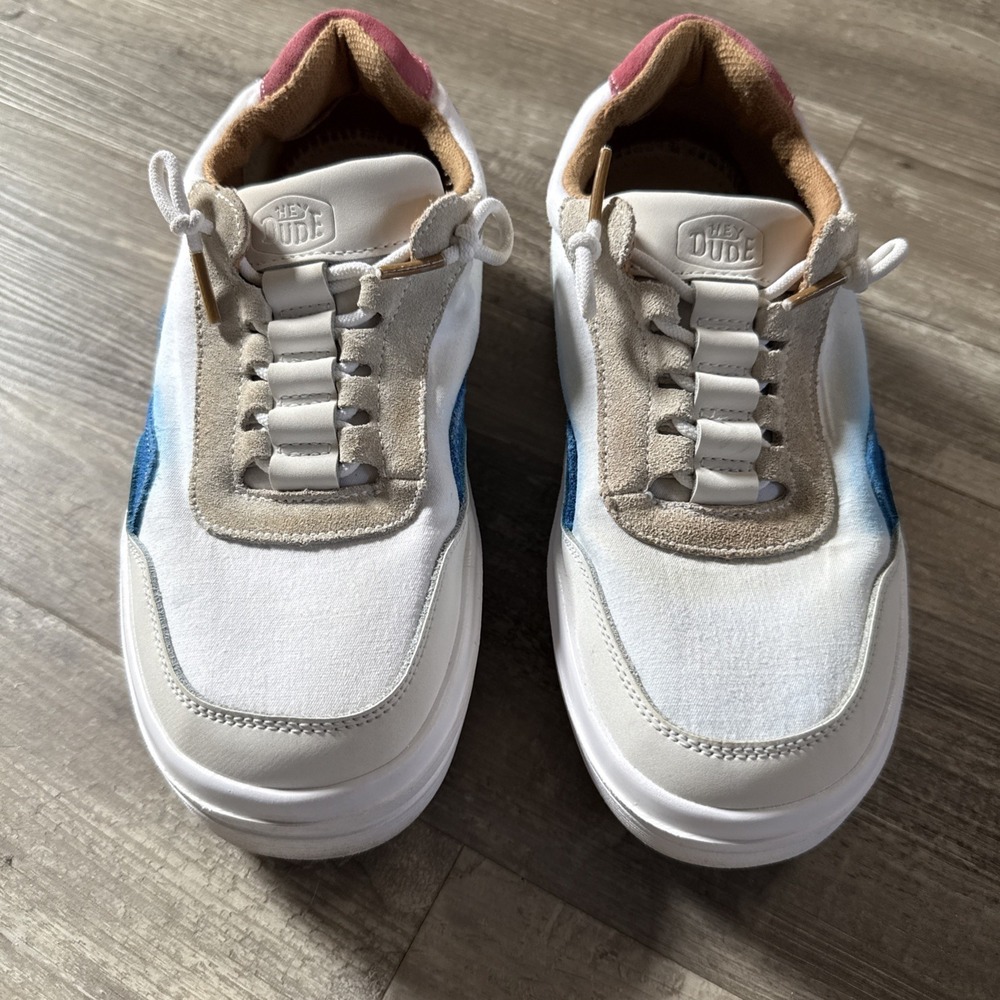 Hey Dude Women's Hudson Lift Colorblock Sneakers Platform Shoes‎ Size 7